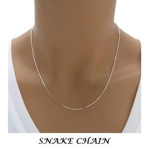 Sterling Silver SNAKE Chain, Solid Sterling Silver Necklace, Stamped ITALY 925